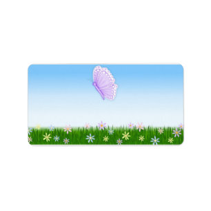 Birthday Butterfly Miniature Candy Bar Wrappers Adressaufkleber