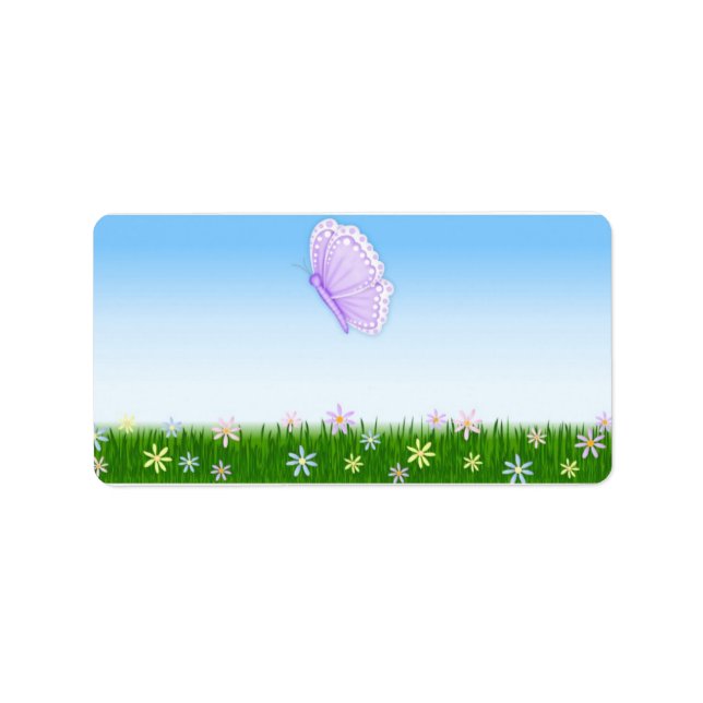 Birthday Butterfly Miniature Candy Bar Wrappers Adressaufkleber (Vorne)