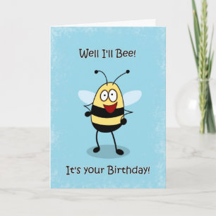 Birthday Buzz Funny Bumble Bee Grußkarte Karte