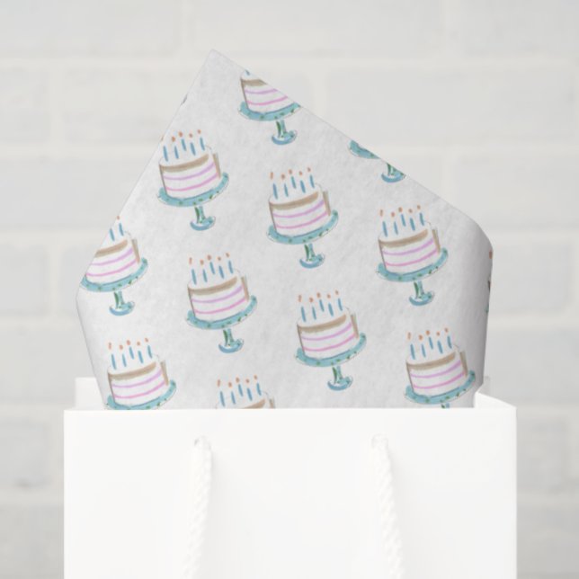 Birthday Cake Art Candles Celebration Seidenpapier (Geschenktüte)