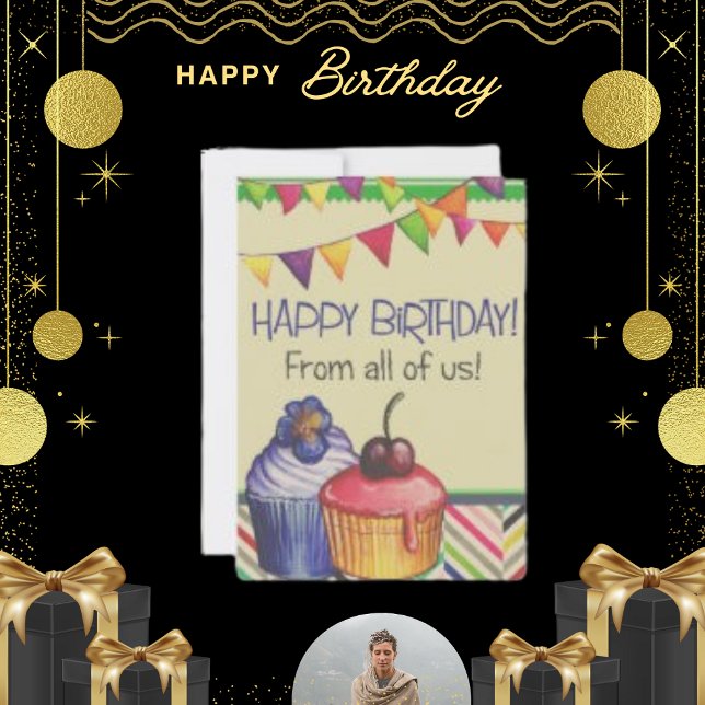 Birthday Cake Balloon Zeichnend, Vintag Gruß Feiertagskarte (Von Creator hochgeladen)