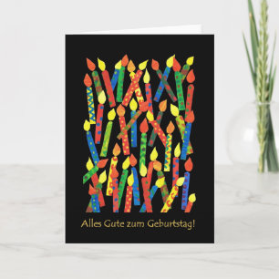 Birthday Cake Candles Card with German Greeting Karte