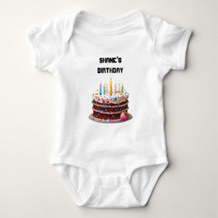Birthday Cake Candles Custom Personalisiert Celebr Baby Strampler