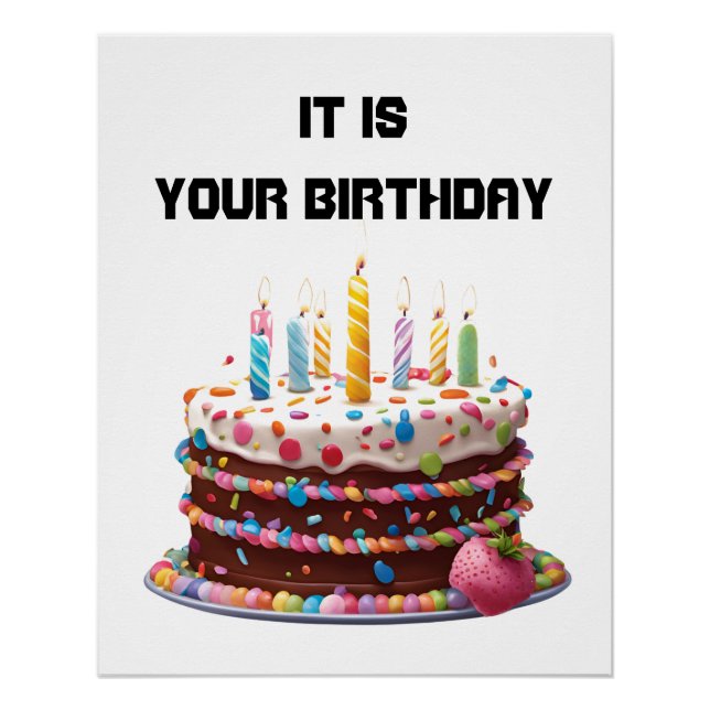 Birthday Cake Candles Custom Personalisiert Celebr Poster (Vorderseite)
