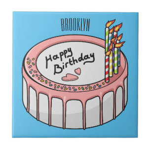 Birthday cake cartoon illustration fliese