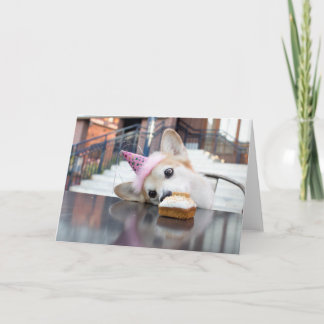 Birthday Cake Corgi Karte