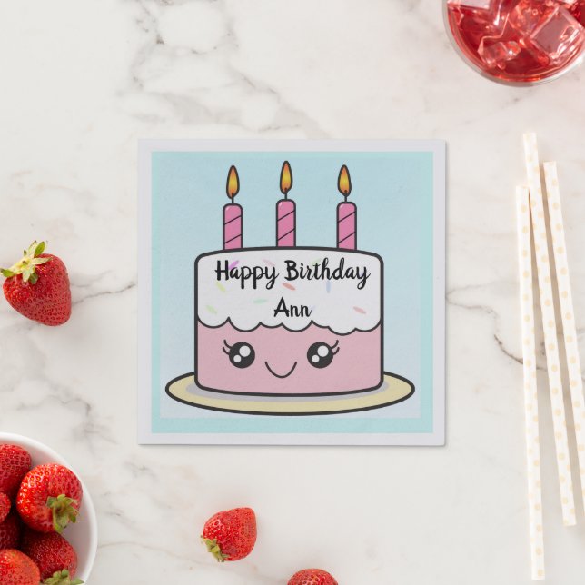 Birthday Cake Design Paper Napkin Serviette (Beispiel)