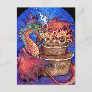 Birthday Cake Dragon Postkarte