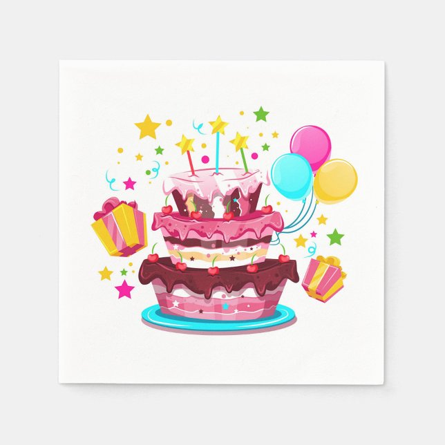 Birthday Cake Napkins Serviette (Von Creator hochgeladen)