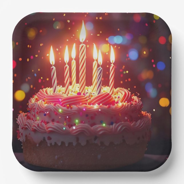 BIRTHDAY CAKE PAPPTELLER (Vorderseite)