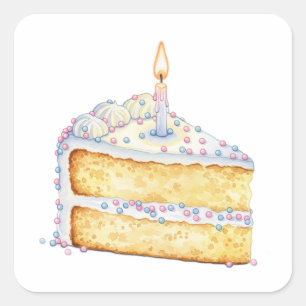 Birthday Cake Slice Aufkleber