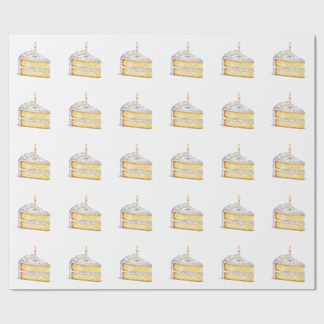 Birthday Cake Slide Wrapping Paper Geschenkpapier (Flach)