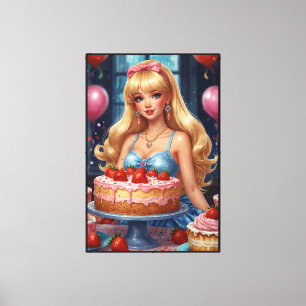 Birthday cake Stretched Canvas Print Leinwanddruck