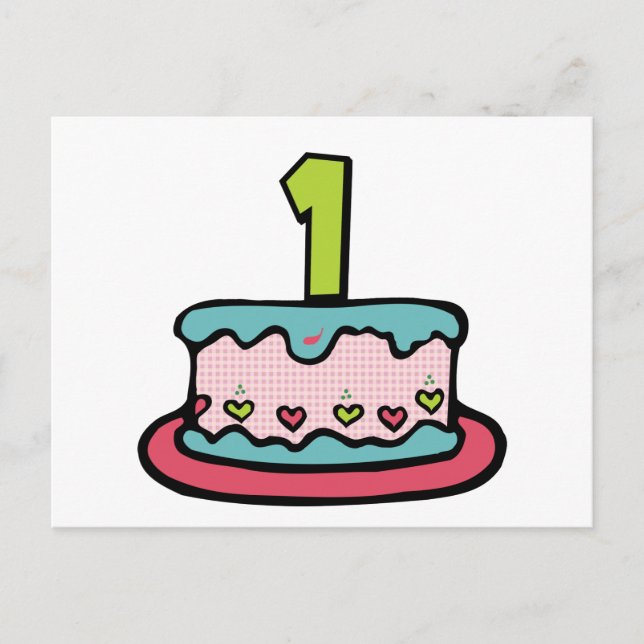 Birthday Cake With Age Postkarte (Vorderseite)