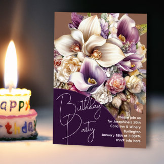 Birthday Calla Lilies Bouquet Party Einladung