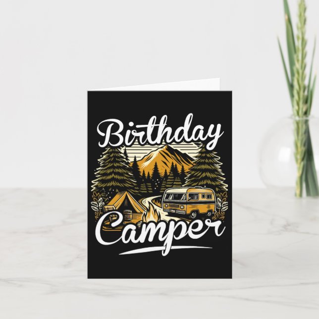 Birthday Camper Camping Karte (Vorderseite)