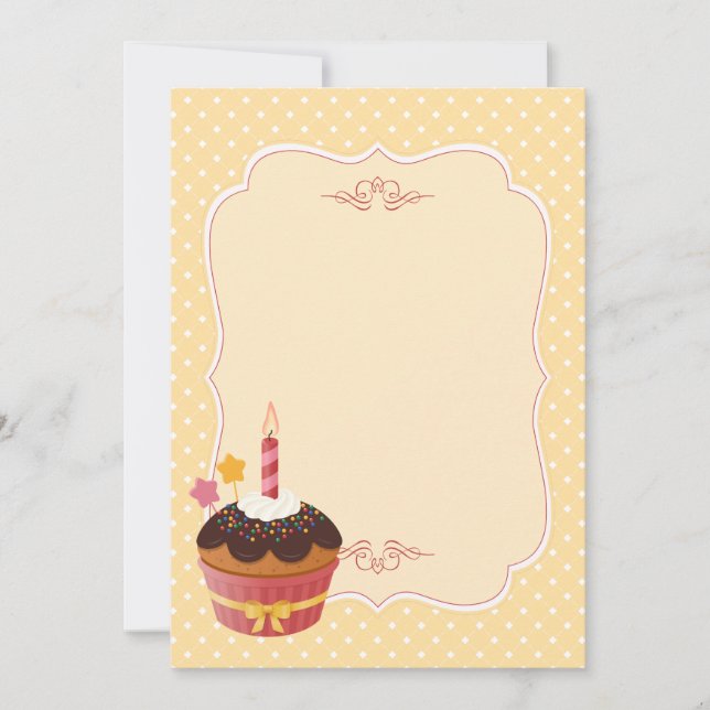 Birthday Candle Cupcake Blank Karte (Vorderseite)