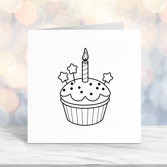 Birthday Candle Cupcake Color Me Permastempel (Von Creator hochgeladen)