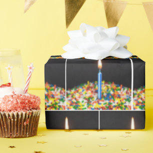 Birthday Candle und Confetti on Cake Geschenkpapier