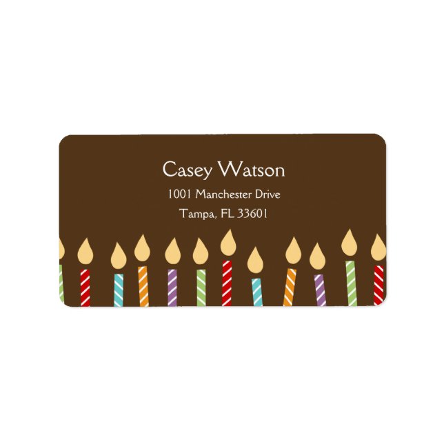 Birthday Candles Address Label Adressaufkleber (Vorne)