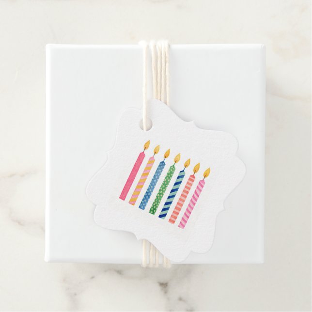 Birthday Candles Artisan Colorful Celebration Geschenkanhänger (Beispiel)
