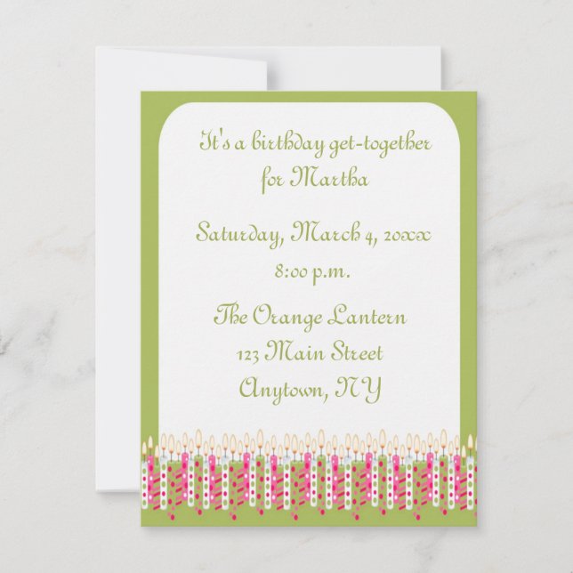 Birthday Candles Einladung (Vorderseite)