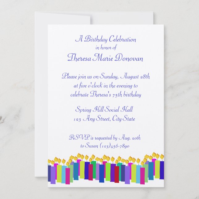 Birthday Candles Einladung (Vorderseite)