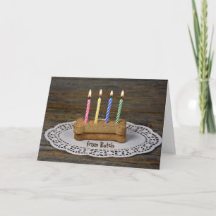Birthday Candles in Dog Bone Card Karte