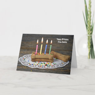 Birthday Candles in Dog Bone Card Karte