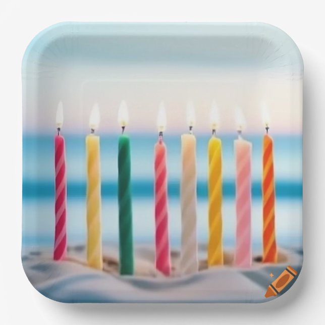 Birthday Candles Pappteller (Vorderseite)