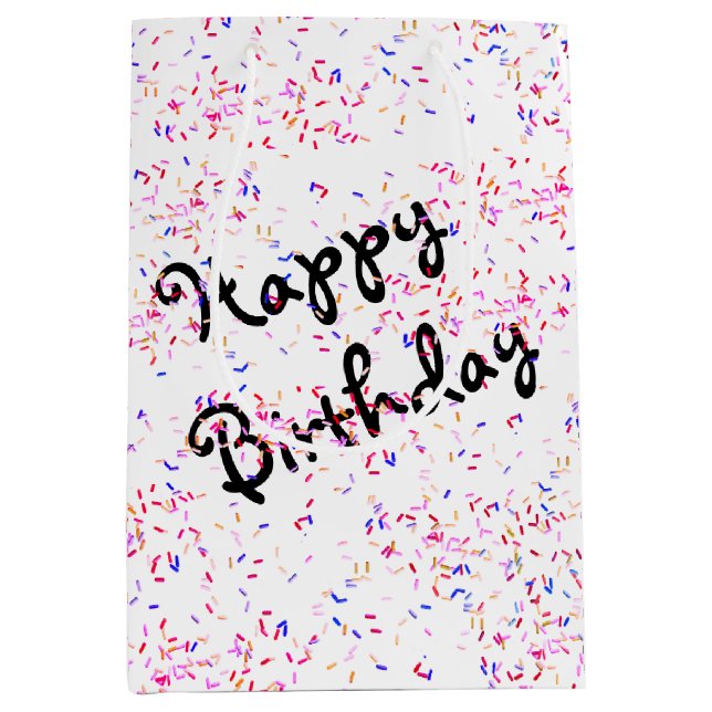 Birthday Candy Sprinkles Mittlere Geschenktüte (Vorderseite)