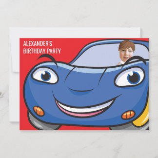 Birthday Car Automotive Funny Cartoon Creative Fab Einladung