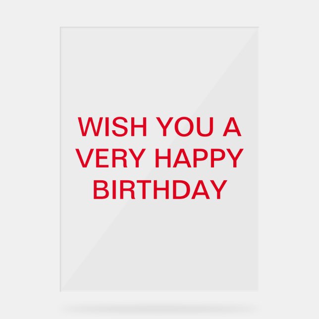 BIRTHDAY CARD ACRYLSCHILD (Vorderseite)