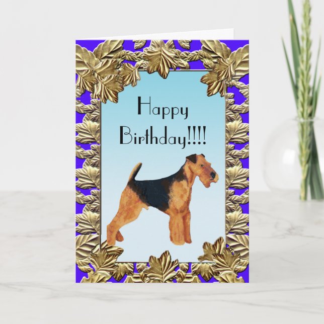 Birthday Card - Airedale Terrier Karte (Vorderseite)