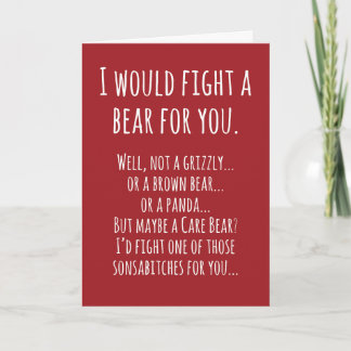 Birthday Card Bear Fight Karte