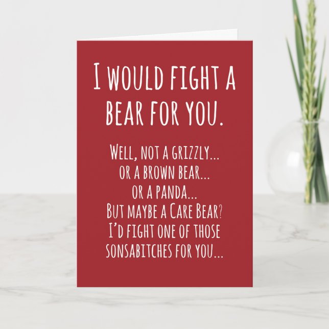 Birthday Card Bear Fight Karte (Vorderseite)