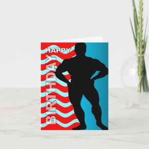Birthday Card Bodybuilder Stripe Karte