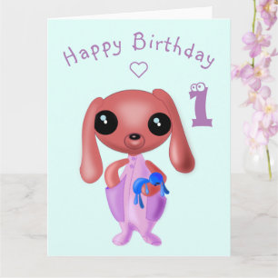 Birthday Card Cutte Bunny with Toy - Individuell a Karte