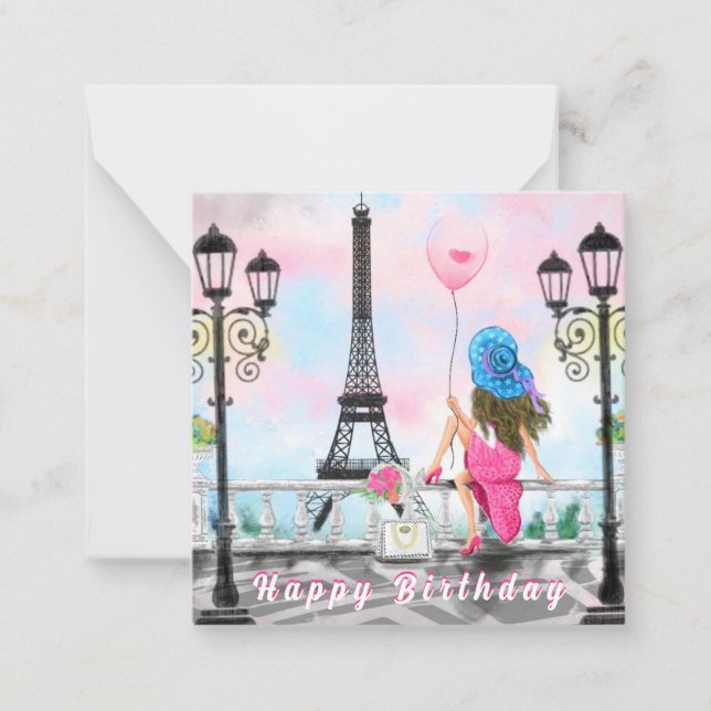 Birthday Card der Frau in Paris mit Eiffelturm Mitteilungskarte (Vorderseite)