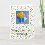 Birthday Card farbige Ballons für Brother Karte<br><div class="desc">Erstellt aus einem Original Studio Porto Sabbia Foto! Diese farbige Balloons-Geburtstagskarte ist als altersspezifische Karte im Alter von 1 bis 12 Jahren,  in verschiedenen Sprachen,  für verschiedene spezifische (Familien-)Beziehungen und als Geburtstagsparty-Einladung erhältlich.</div>