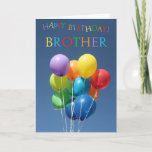 Birthday Card farbige Ballons für Brother Karte<br><div class="desc">Erstellt aus einem Original Studio Porto Sabbia Foto! Diese farbige Balloons-Geburtstagskarte ist als altersspezifische Karte im Alter von 1 bis 12 Jahren,  in verschiedenen Sprachen,  für verschiedene spezifische (Familien-)Beziehungen und als Geburtstagsparty-Einladung erhältlich.</div>