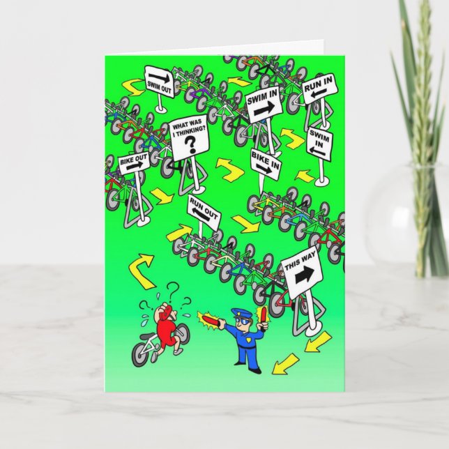Birthday Card for Cyclist - Triathlon Cop Karte (Vorderseite)