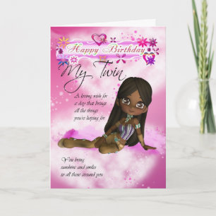 Birthday card for My Twin, Moonies Cutie Pie klebt Karte