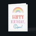 Birthday Card for Opa Karte<br><div class="desc">You call your grandfather Opa, not Grandpa. (Opa means grandfather in German.) Imagine how excited Opa will be to receive a birthday card addressed especially to him! Your opa also will love this card's cute, watercolor-inspired boho rainbow design that says "Happy birthday Opa!" Make this card customizable! Click "Edit Design",...</div>