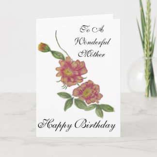 Birthday Card for your mum watercolour Pencil  Karte