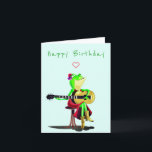 Birthday Card Frosch Gitarre spielen - Funny Karte<br><div class="desc">Froschspielgitarre Funny Geburtstagskarten - MIGNED Painting - Anpassbar</div>