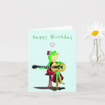 Birthday Card Frosch Gitarre spielen - Funny Karte<br><div class="desc">Frosch spielen Gitarre Funny Geburtstagskarten - MIGNED Gemälde</div>