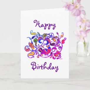 Birthday Card für den russischen Vogelstil Karte