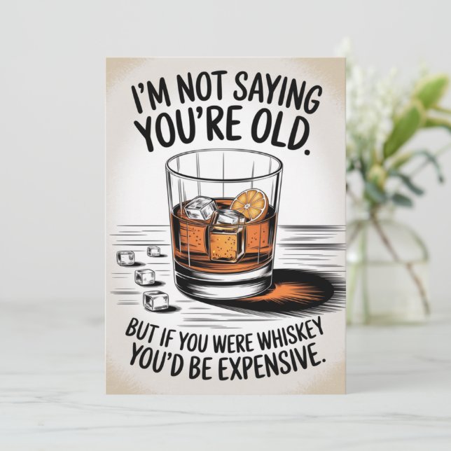Birthday Card für Vater Grandpa Whiskey Papa Nassa Einladung (Stehend Vorderseite)