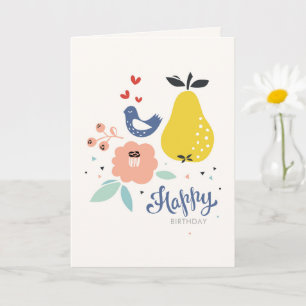 Birthday Card für Vögel und Birnen Karte